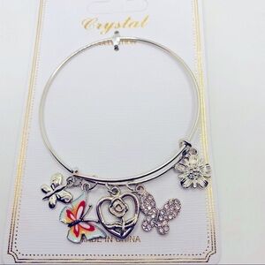 Bracelet Butterfly Crystal in silver tone! PRETTY